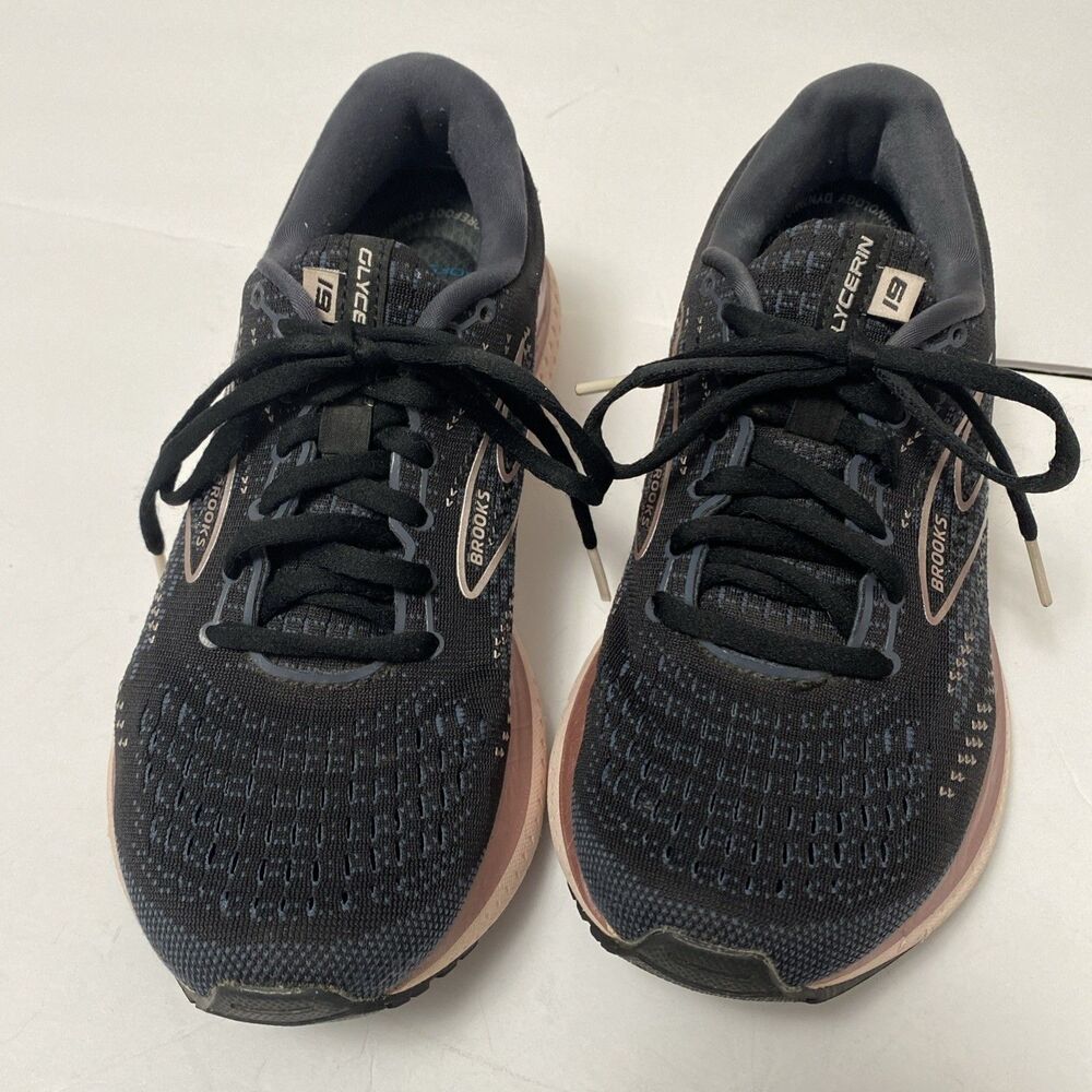 Brooks Glycerin 19 Shoes Women’s 8M Black Pink Running Sneakers